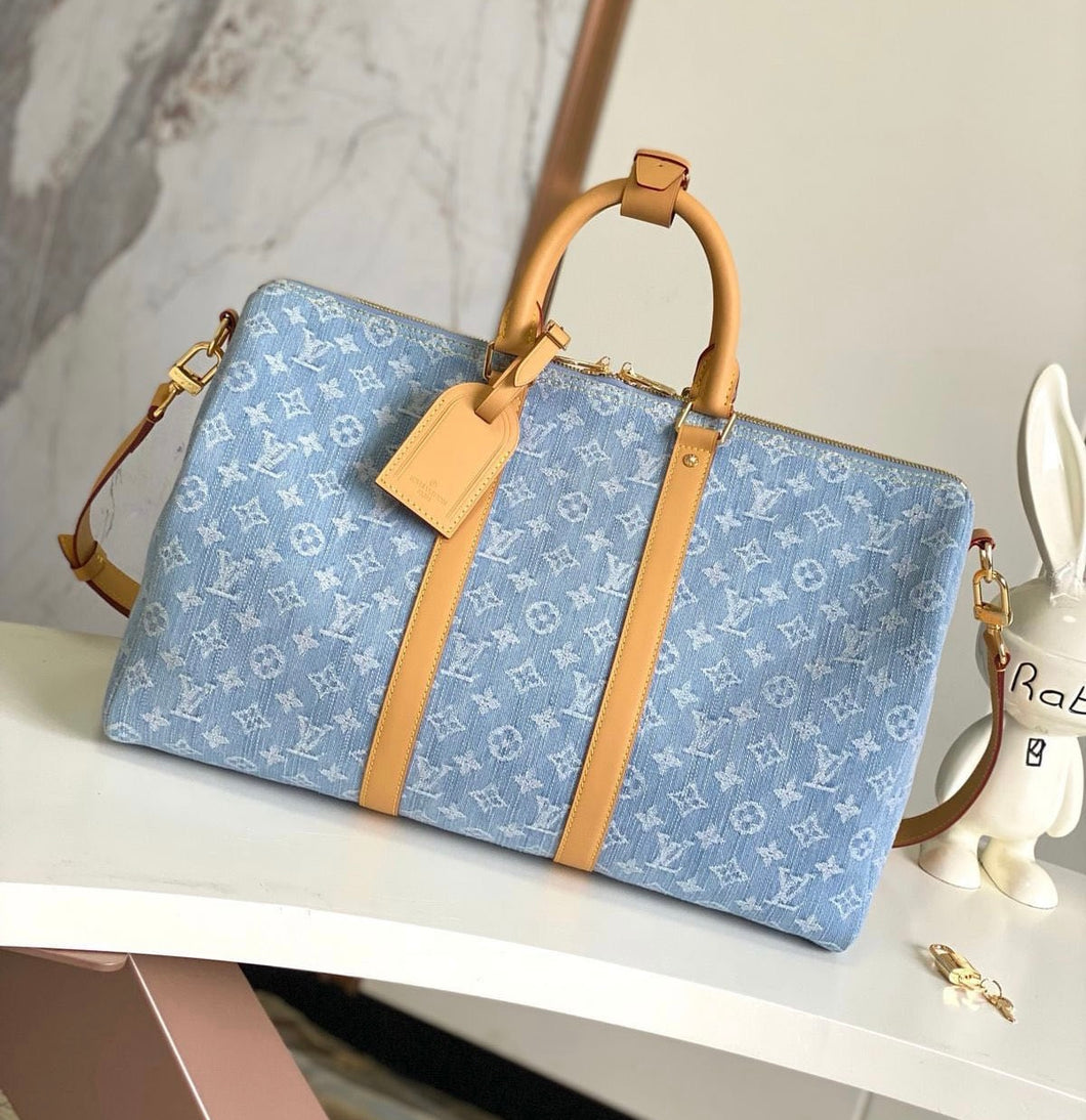Sac de voyage Louis Vuitton denim 60 cm